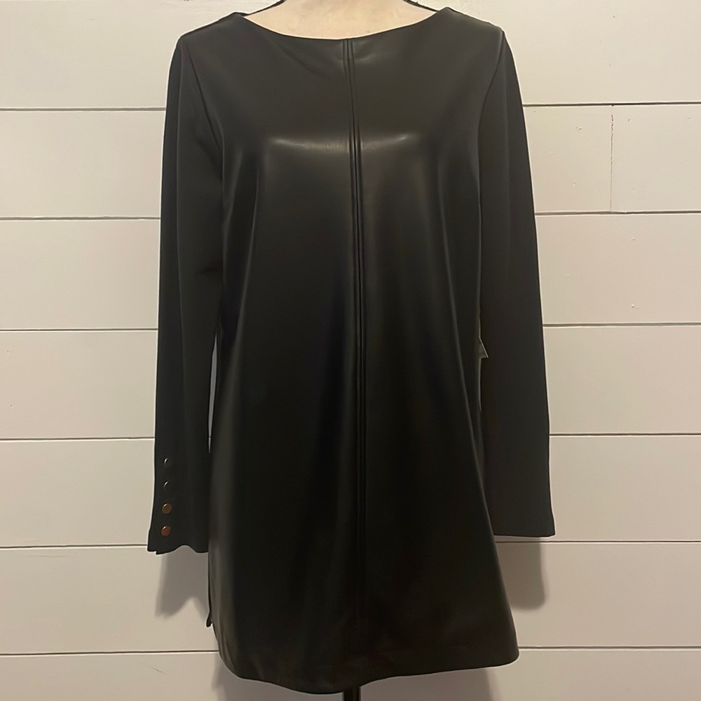 Chico’s faux leather tunic top